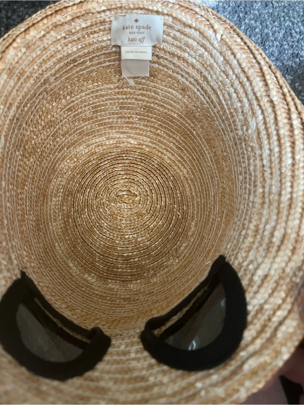Kate Spade Straw Sun Hat with Black Goggles